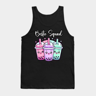 Bestie Squad Twin Day For Girls BFF Boba Tea Best Friend Tank Top